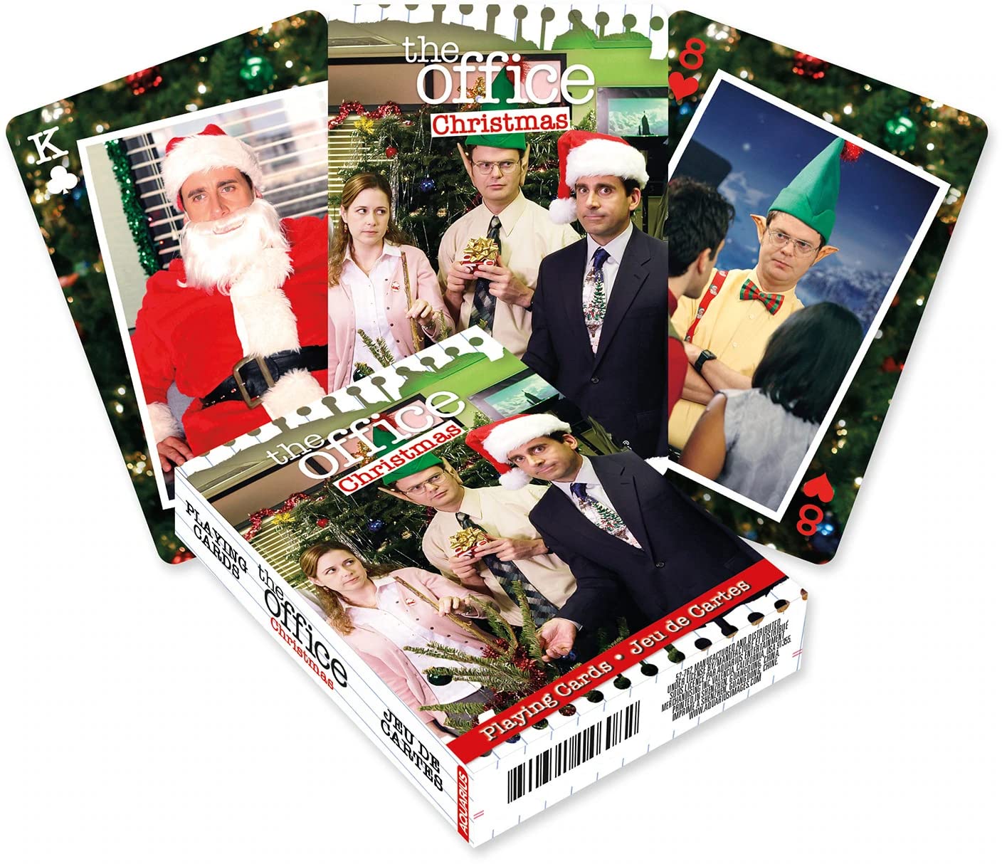 AQUARIUS The Office Christmas Playing Cards - Christmas Themed Deck of Cards for Your Favorite Card Games - Officially Licensed The Office TV Show