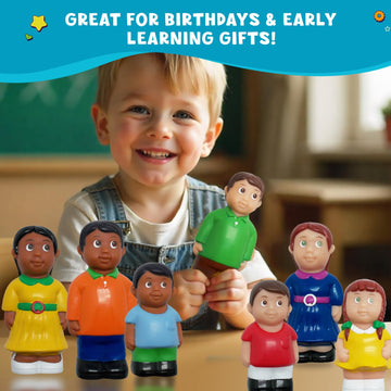 Get Ready Kids Multicultural Family Figures Set of 16-5 inch Diversity