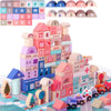 UMBWORLD 115 Pcs Wooden Building Blocks Toy Set for Kids, City Construction Stacker Stacking Preschool Learning Educational Toys Gifts for 3+ Boy Girl