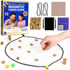 Magnetic Chess Game with Stones, Magnet Chess Game with String, 40 Magnetic Rocks, Mat, Dice and Storage Bag, Fun Magnetic Stones Game for Adults