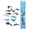 Wild Republic Whales and Dolphins Tube, Bottlenose, Spotted, White-sided Dolphins, Narwhal, Orca, Beluga, Humpback, Gray, Sperm Whales and Diver