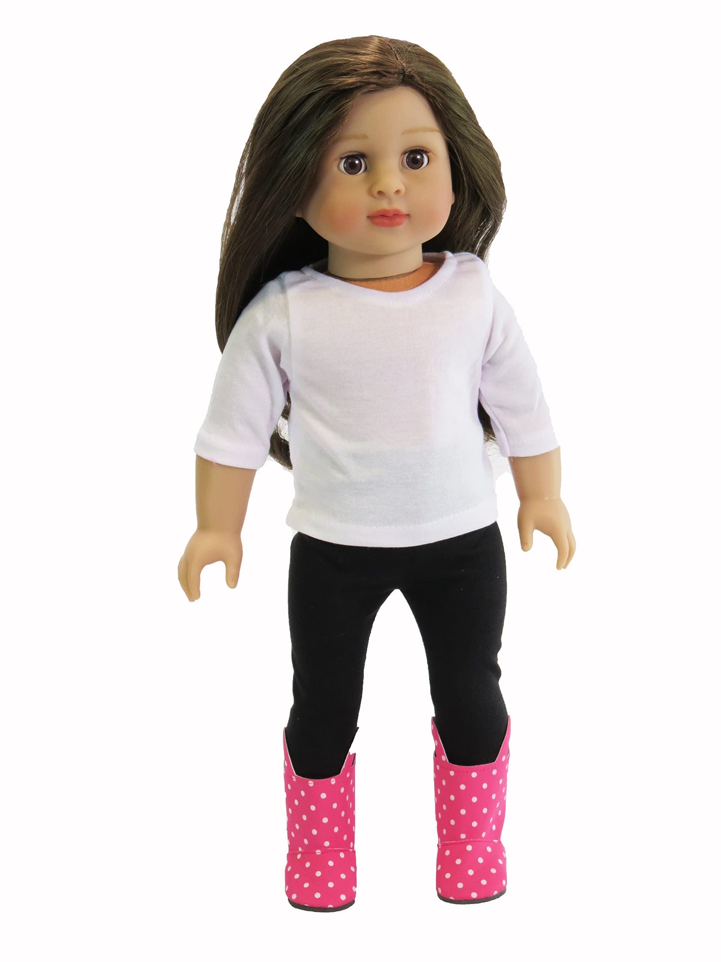 American Fashion World Pink Polka Dot Raincoat for 18-Inch Dolls | 5 Piece Set | Premium Quality & Trendy Design