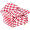 SXFSE Dollhouse Sofa Arm Chair, 1:12 Scale Wooden Dollhouse Miniature Funiture Decor Couch with Pillow