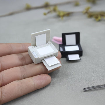 Miniature Printer (Choice of Black/Grey): 1:12 Scale Model for Dollhouse Office, Study, Modern Diorama, IT Workspace, Classroom, Desktop Collector