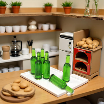 6Pcs Mini Beer Drinks Miniature Dollhouse Beer Glass Model Doll Drinks Kitchen Wine Bottles Toy Accessories,Dollhouse Miniature Beer Bottle Dining