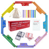 MUCITAGF Jokers and Marbles Board Game, Wooden 2-8 Player Family Game Set