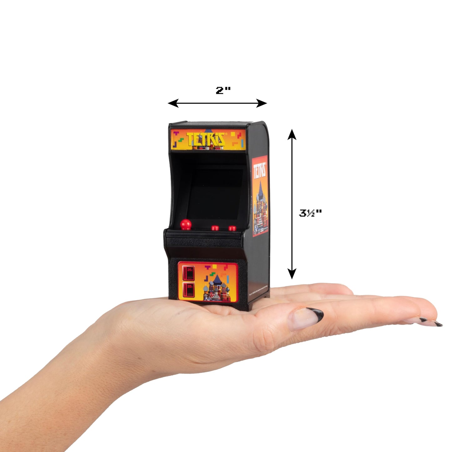 Tiny Arcade Tetris Mini Retro Game (3.5"): Playable Handheld Arcade Machine w/ Real Gameplay & Sound - Classic 1980's Video Game (Ages 8+)