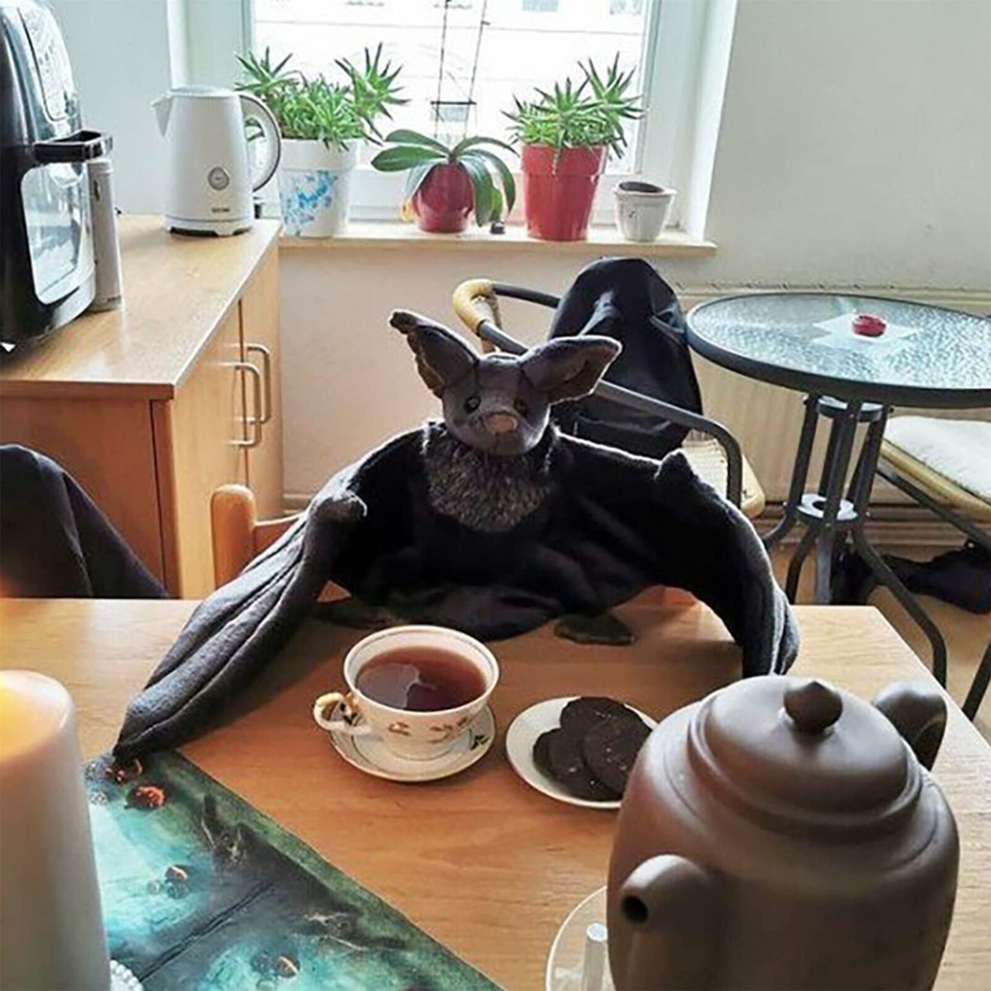 Enivtfz 12" Large Bat Plush Toys, Creepy Goth Bat Stuffed Animal Lifelike Bats Plushie Doll Gothic Bat Soft Hugging Plush for Halloween Easter