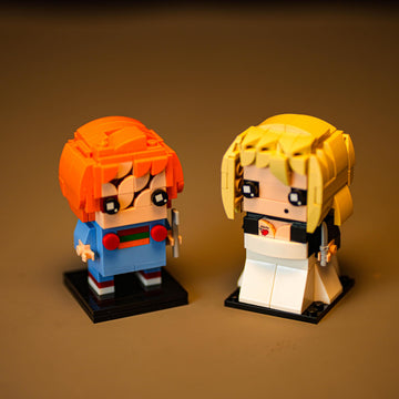 Horror Movie Action Figures Building Set, Scary Doll and Gothic Bride Compatible with Lego for Adults, Horror Couple Desk Decor 252 Pcs