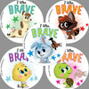 SmileMakers I was Brave Little Animals Stickers - Toys and Giveaways - 100 per Pack