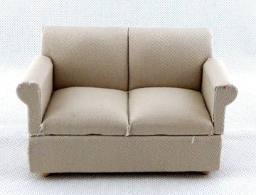 Melody Jane Dolls Houses Hessian Classic Modern Sofa Miniature Living Room Furniture 1:12
