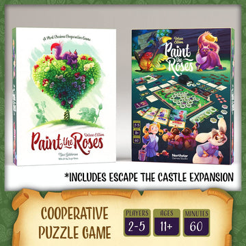 Paint the Roses Deluxe Board Game | Cooperative Alice in Wonderland Deduction Game | Includes Escape the Castle Expansion | 2-5 Players | Age 11+