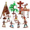 X Hot Popcorn 23 Pcs Indians Figurines, Resin American Indians Figurines