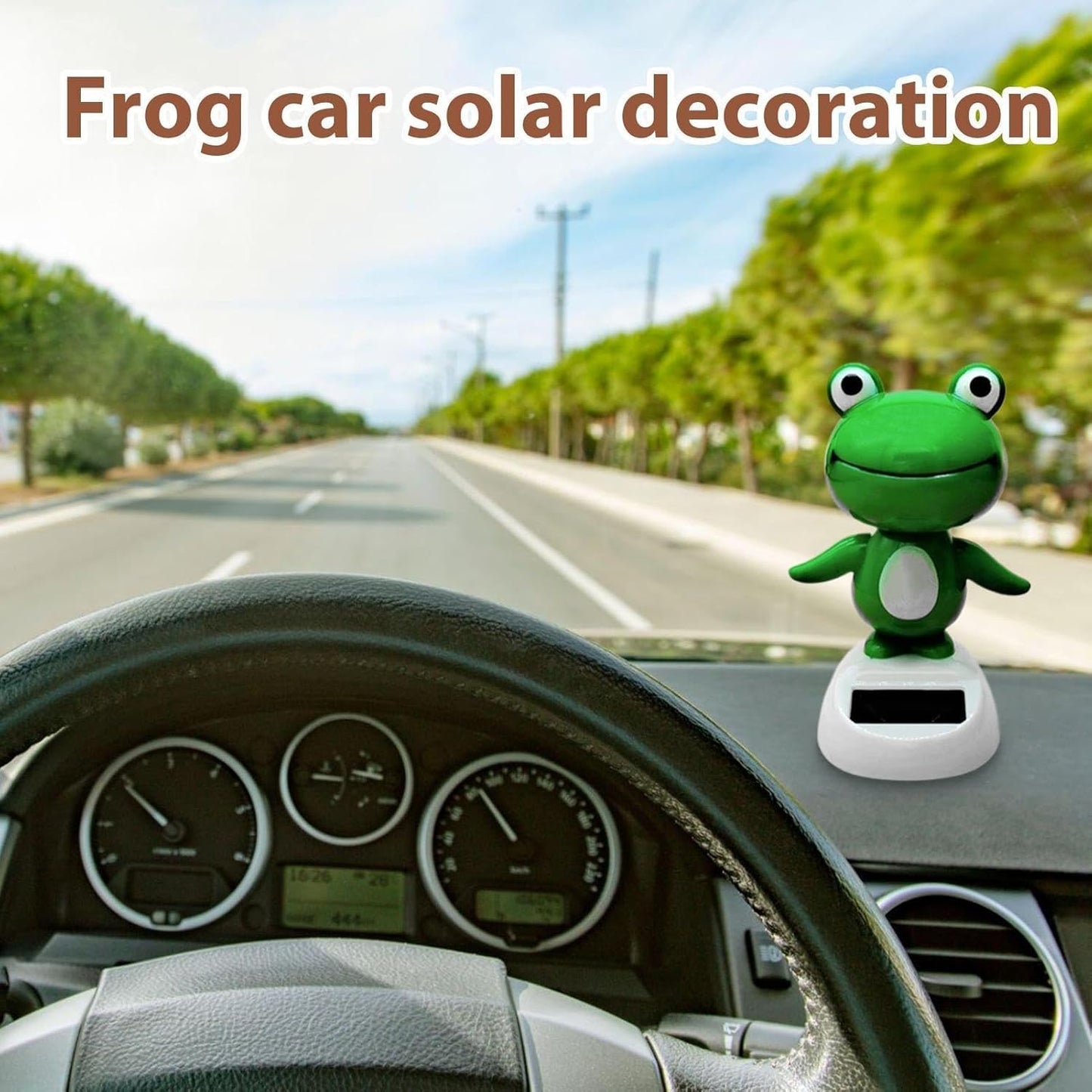 Jizlan Green Solar Bobblehead - Long-Lasting Frog Bobble Dancer Toy, Decorative Solar Energy Figurine | Eco Friendly Solar Dashboard Shaking Toy