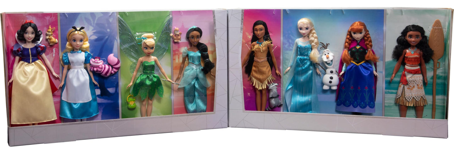 Mattel Disney Toys Fashion Doll 8-Pack with Accessories Celebrating 100 Years of Disney Magic