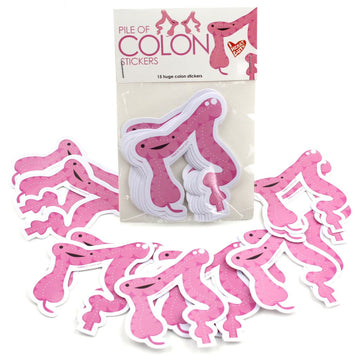 I Heart Guts Pile of Colon Stickers - 15 Colon Stickers - Funny Digestive Organ Vinyl Sticker Pack for Laptops, Journals, Gifts, and Medical Nerds