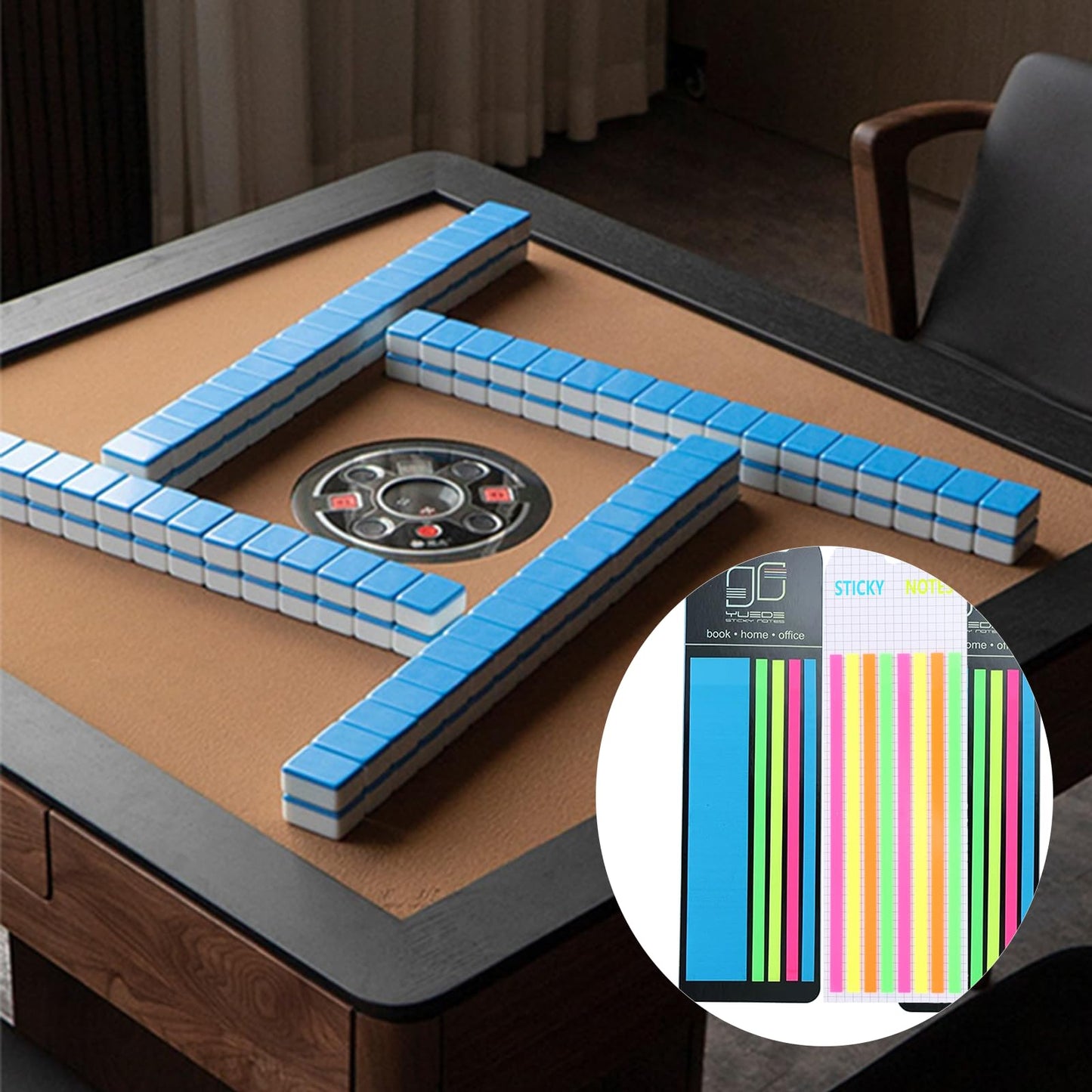 400?Transparent Sticky Mahjong Cards Rule Reader with Highlighter Tape Mahjong Line Finder for Players and Beginners Non Residue Reusable Mahjongs