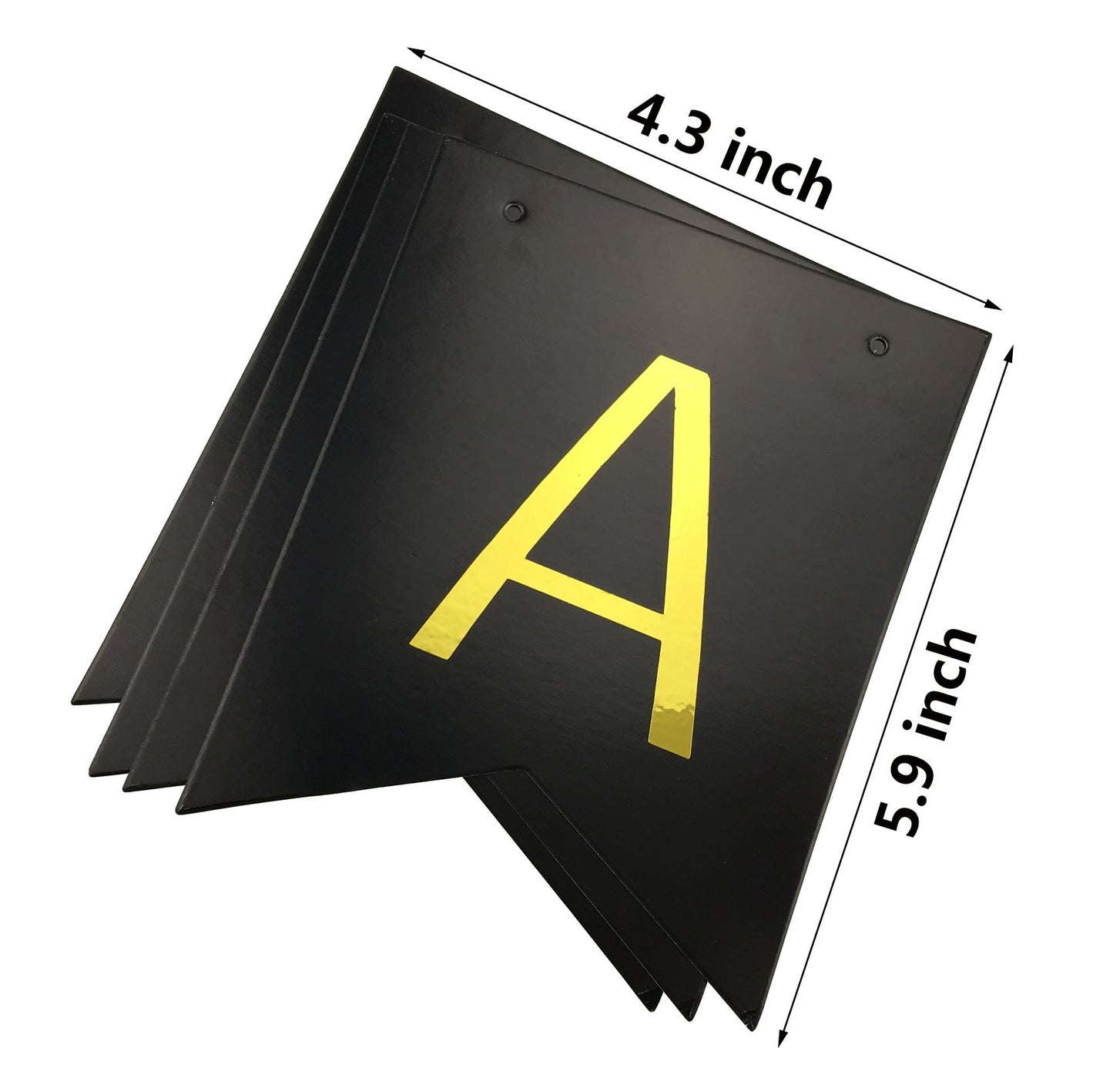 Fecedy Black Happy Birthday Bunting Banner with Shiny Gold Letters Pre-Strung No DIY for Birthday Party Decorations (Black)