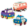 B. toys Pull-Back Toy Cars, Mini Wheeee-ls! 3 Vehicle Set, Vehicles