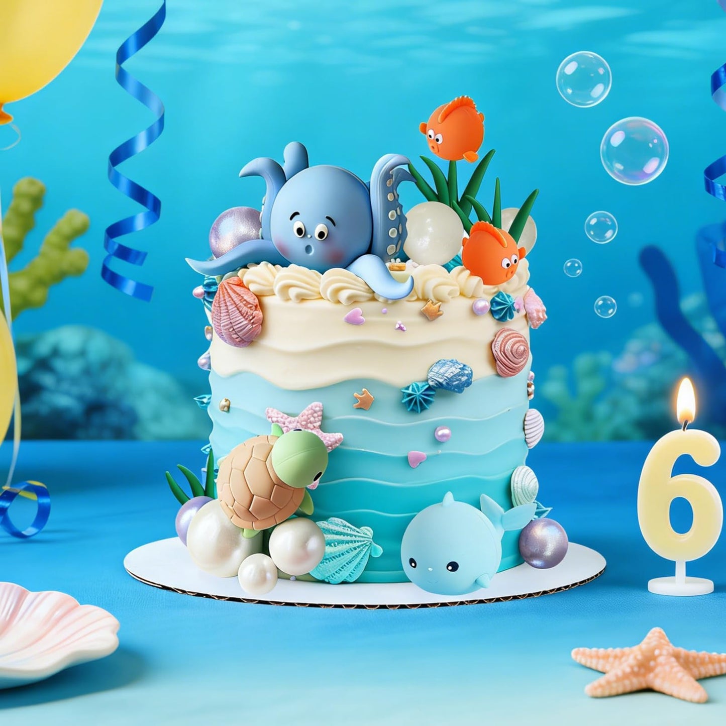 Under the Sea Cake Toppers Ocean Animals Cake Decorations