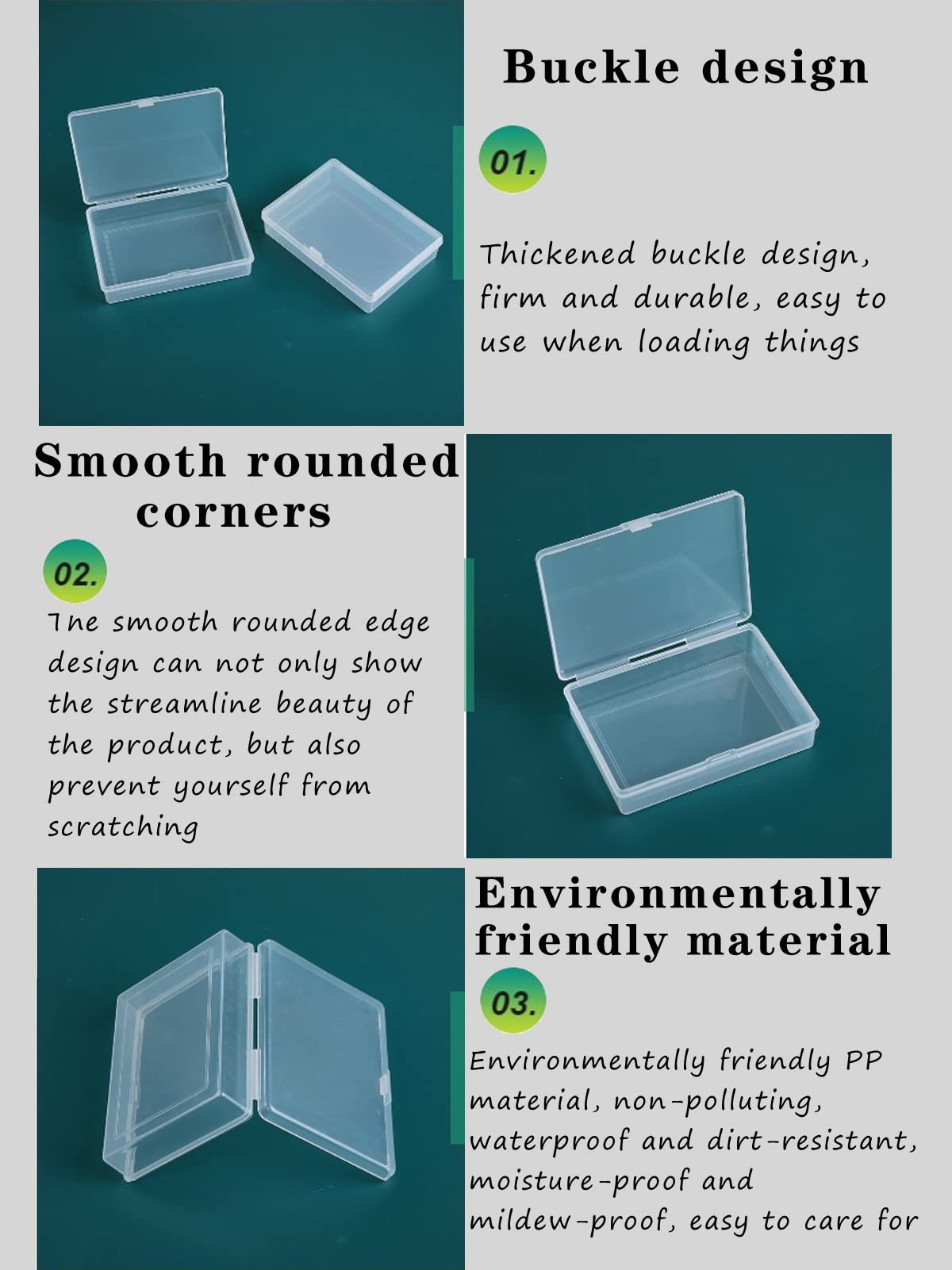 Gansita Clear Plastic Playing Card Boxes Snaps Closed Poker Gaming Playing Card Deck Cases Holder Plastic Storage Box Clear Trading Card Box Card