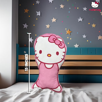 Hello Kitty Snuggle Pillow | Hello Kitty Home Goods | Hello Kitty Pillow Plush | Hello Kitty Pillow Cover Included | Pink/White | 15" | Officially