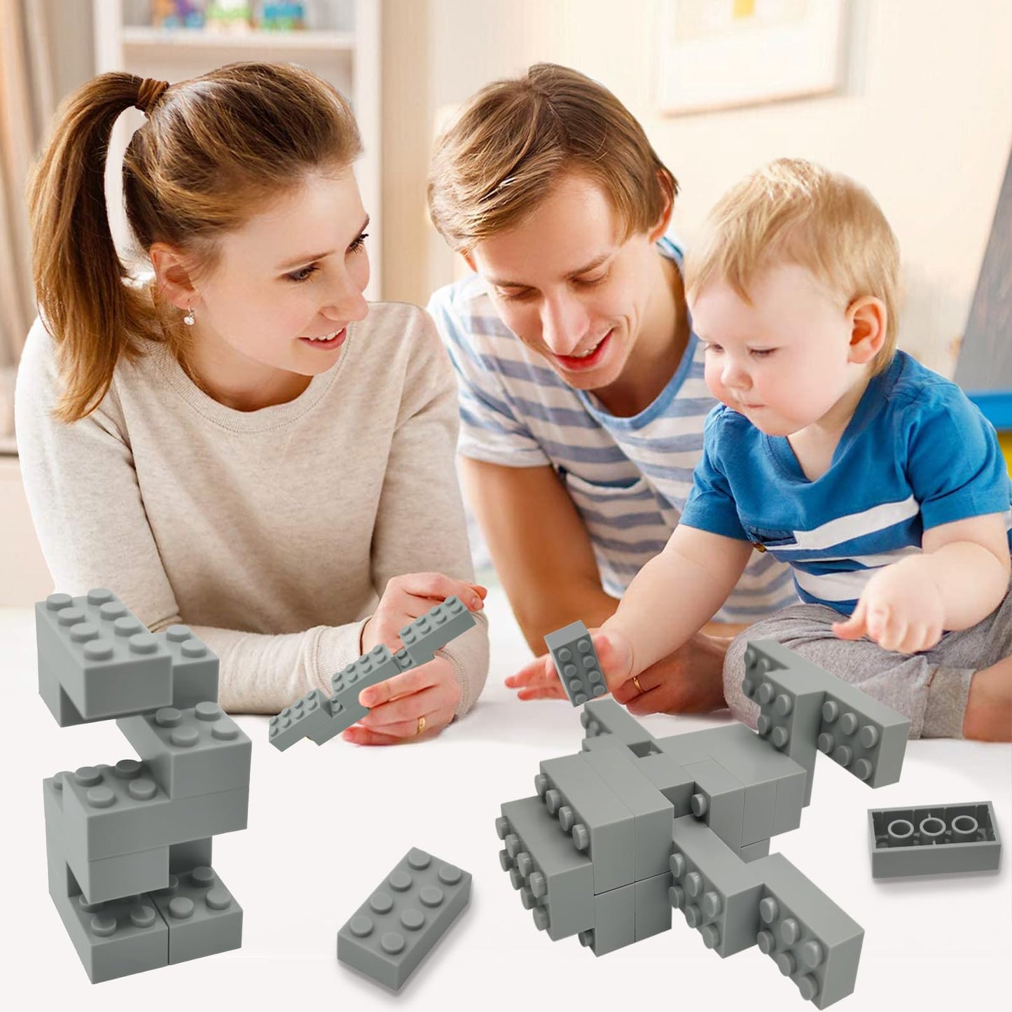 200 Pieces Classic Building Brick 2x4, Creative Building Toy DIY, Suitable for Boys Girls and Teenagers Aged 6+, Compatible with Lego 3001 Bulk Block