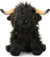 HoCutela Kid Highland Cow Stuffed Animal Farm Toy, ‘’10.5‘’ inch Realistic Highland Cow Plush, Scottish Cow Plush Toy, Farm Animal Cattle Plush Decor