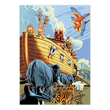 ROYAL BRUSH MANUFACTURING Junior Small Paint By Number Kit 8.75"X11.75" - Noah's Ark