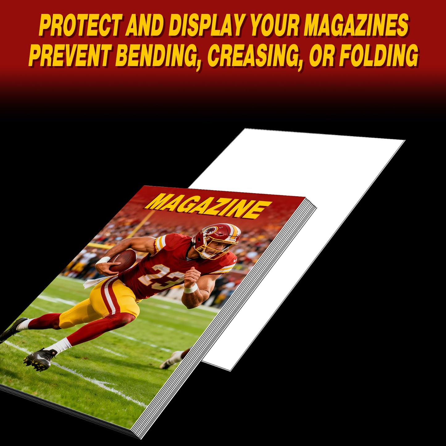 100 Pack Magazine Bags and Boards - Acid-Free & Archival Quality, Resealable 8 ¾" x 11 ?" Magazine Sleeves and 24pt Backing Boards for Standard Sized
