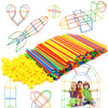 RAINBOW TOYFROG Straw Constructor Toys Stem Building Toys - 300 Pcs Connectors Toy Building Sets Kids Toys for Boys & Girls - Straw Building Set