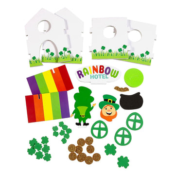 Fun Express 3D St. Patrick's Day Lucky Leprechaun Hotel Trap Craft Kit - Makes 12 Complete Kits for Kids Classroom Activities & Party Supplies | Easy