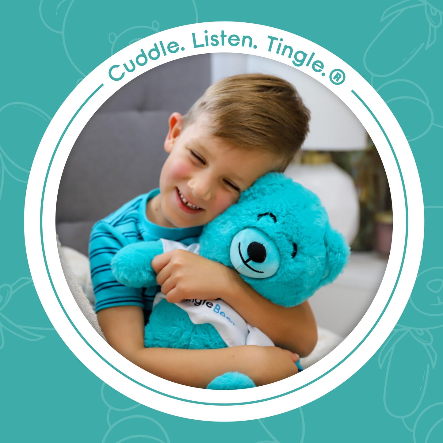 Tingle Bear The Original ASMR Teddy Bear - Super Soft Stuffed Toy & Relaxation Aid for Kids & Adults - Teddy Bear with Bluetooth Speaker to Play Any