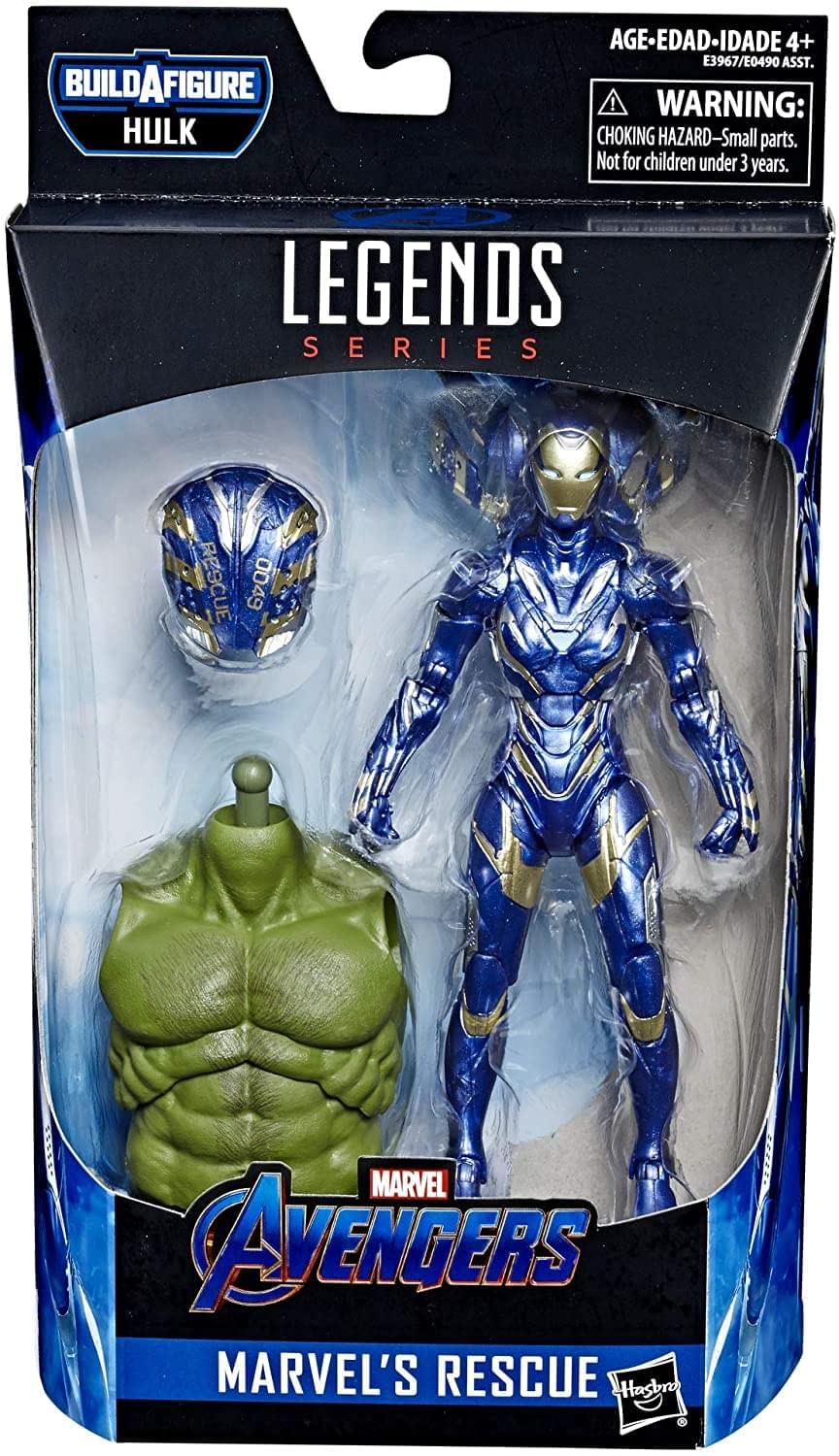 Avengers Marvel Legends Series Endgame Marvel's Rescue 6" Collectible Action Figure Toy for Ages 6 & Up with Build-A-Figure Part