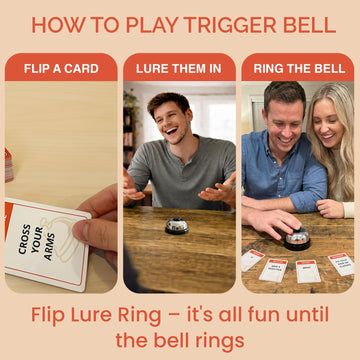 Tipsy Tonight Trigger Bell Party Game - Fast Reaction Buzzer Card Game for Adults & Groups | Ring The Bell Icebreaker Game for Game Night, Parties