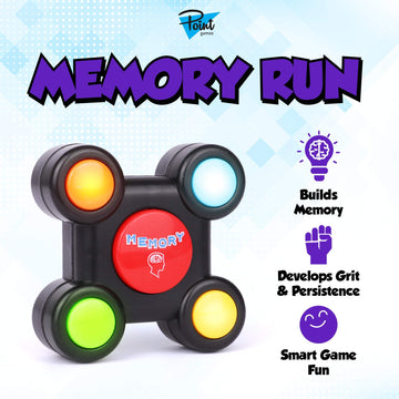 Point Games Memory Run - Electronic Memory Handheld Game with Lights - Competitive Maze Challenge Gameplay -Cognitive Developmental Brain Teaser