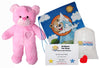 Stuffems Toy Shop Make Your Own Stuffed Animal 16" "Pink Patches Bear - No Sew - Kit with Cute Backpack!