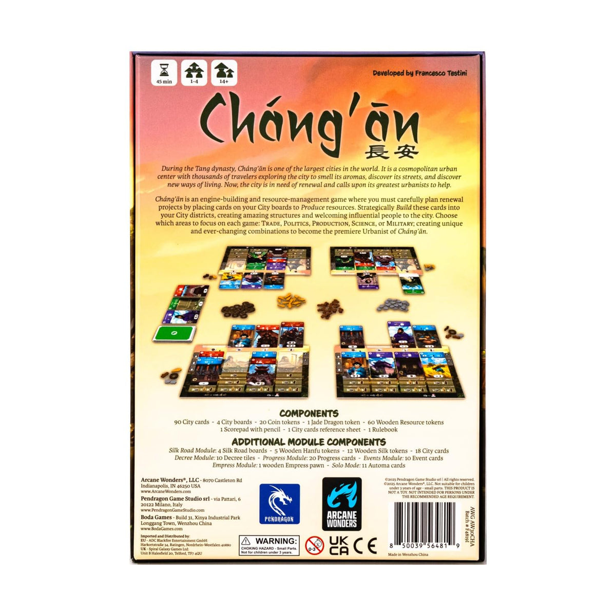 Arcane Wonders Chang’an Board Game, Ages 14+, 1-4 Players