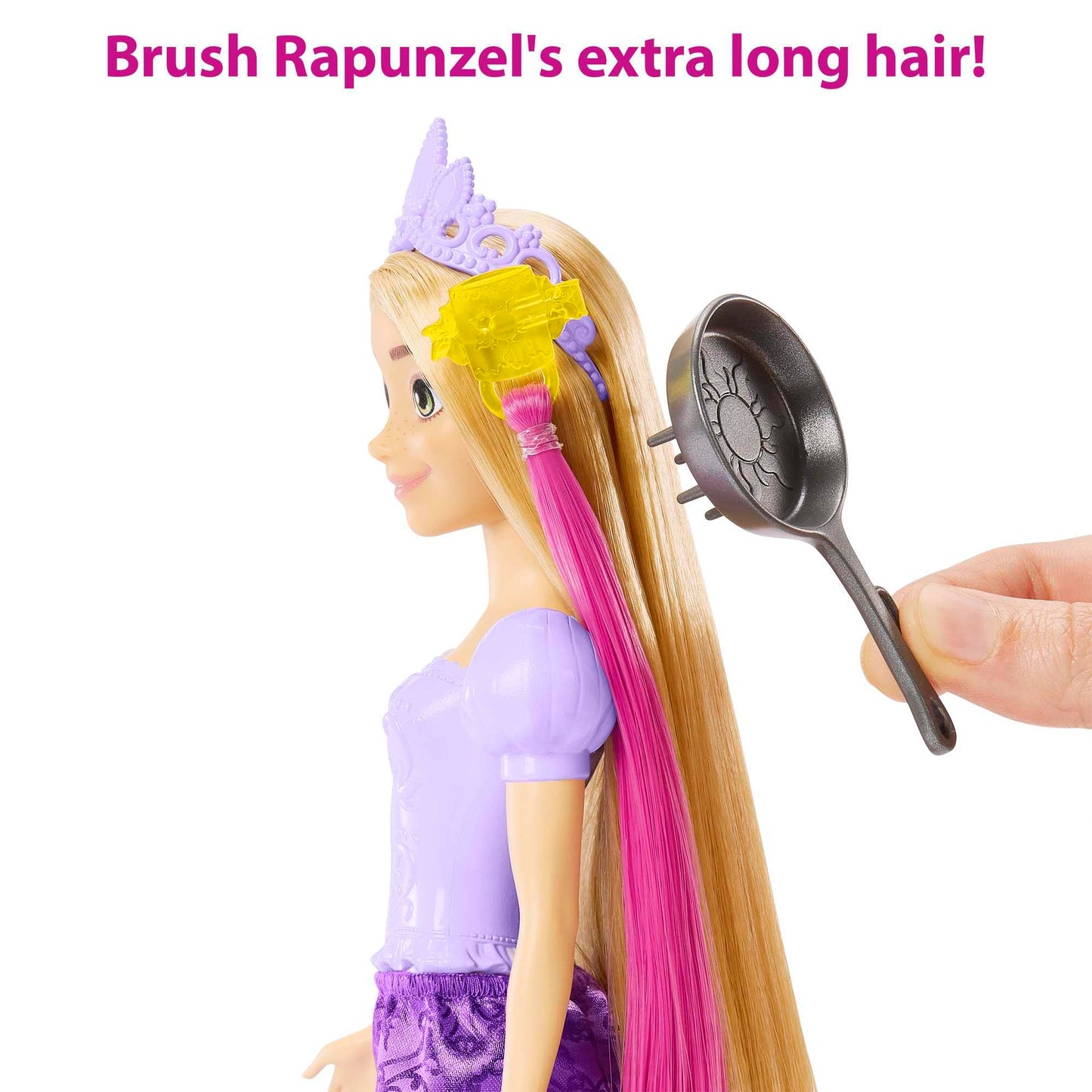 Mattel Disney Princess Rapunzel Fashion Doll with 2 Color-Change Hair Extensions & 10 Hairstyling Pieces, Inspired by the Disney Movie Tangled