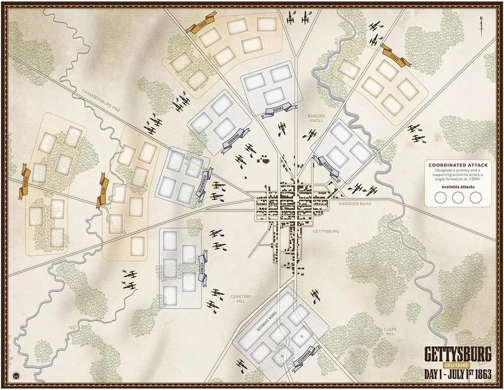 Worthington Games Gettysburg Solitaire Board Game Boxed Edition for Adults 18+
