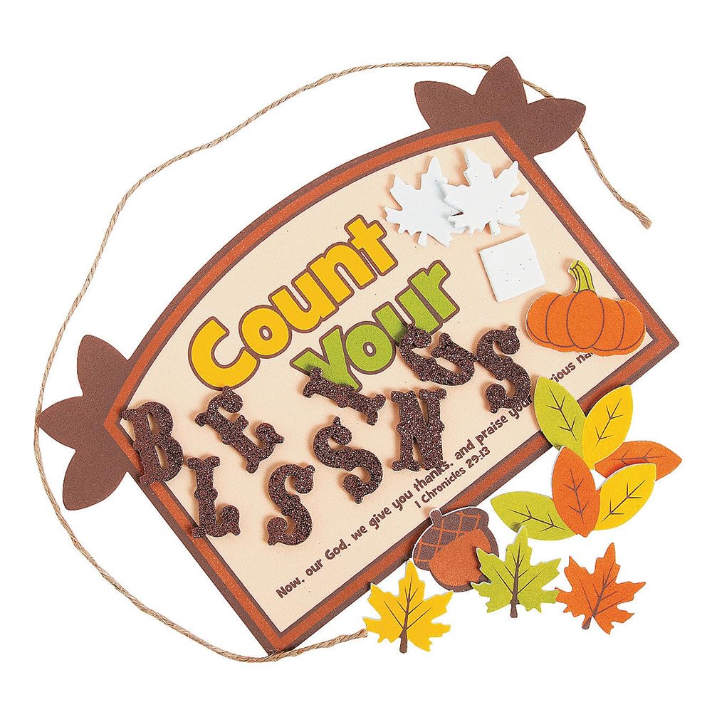 Count Your Blessings Sign Craft Kit for Fall - Makes 12 - Crafts for Kids and Fun Home Activities