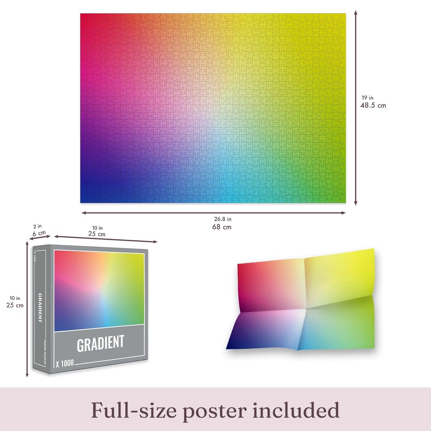 Cloudberries Gradient Puzzle: Hard 1000 Piece Jigsaw Puzzles for Adults, Rainbow Puzzle with Fun Color Gradient, 1000 Piece Jigsaw Puzzles (Gradient