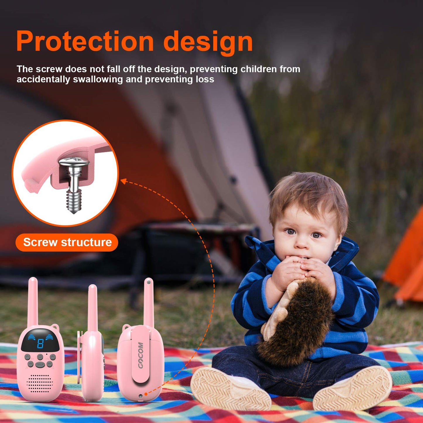 GOCOM Walkie Talkies for Kids, Kids Toys Handheld Child Gift Walky Talky, Two-Way Radio Boys & Girls Toys Age 3-12, for Indoor Outdoor Hiking