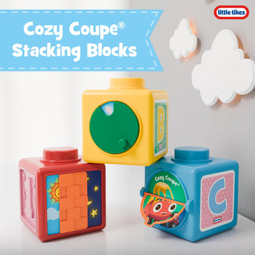 Lollipop Cozy Coupe Baby Stacking Blocks - Colorful Toddler Toy for Sensory Play - Ideal Baby Toys for 6 Months to 1 Year Old Boys and Girls - Fun