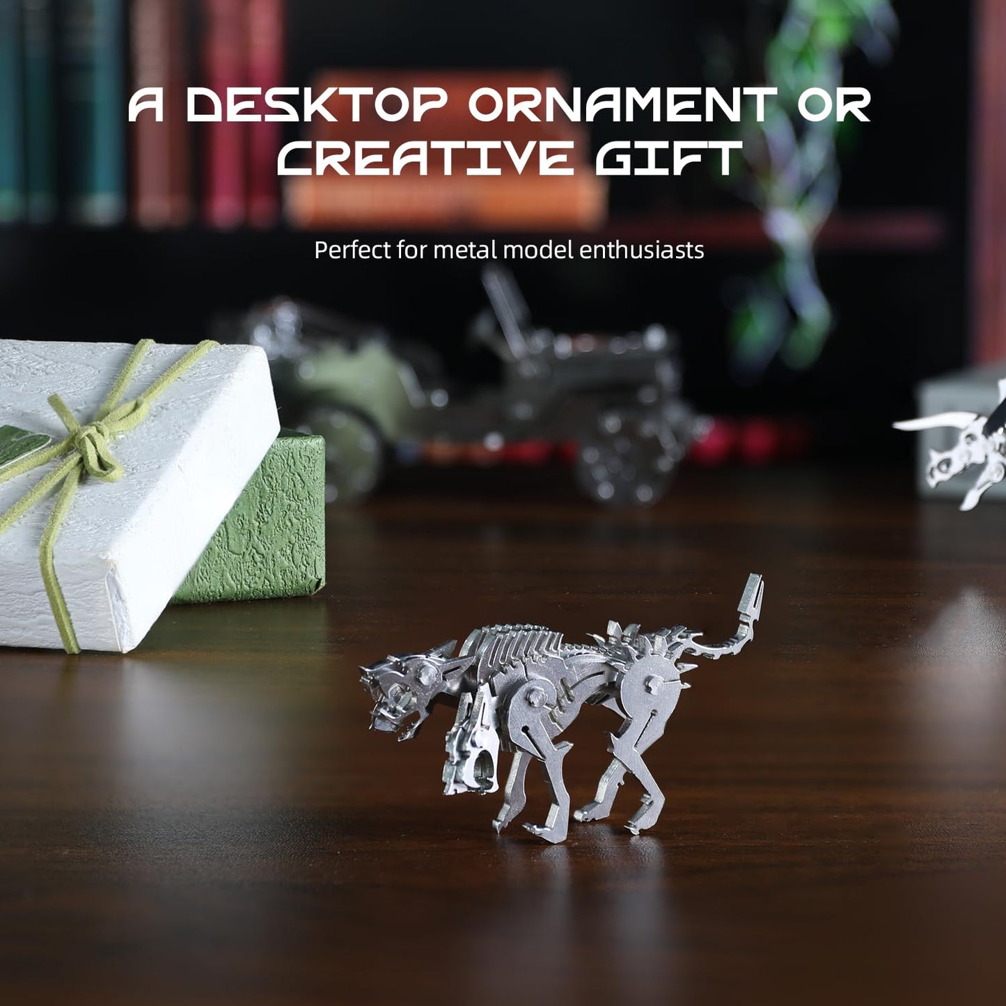 Kolotesame Mythical Three-Headed Dog 3D Metal Puzzle Model for Adults, DIY Fantasy Beast Building Model Kit for Gamers or Desk Metal Decor