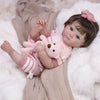 Tookyhill Baby Doll, 18 Inch Realistic Reborn Baby Doll, Weighted Soft Vinyl Body, Poseable Lifelike Newborn Doll with Striped Knitted Romper & Bear