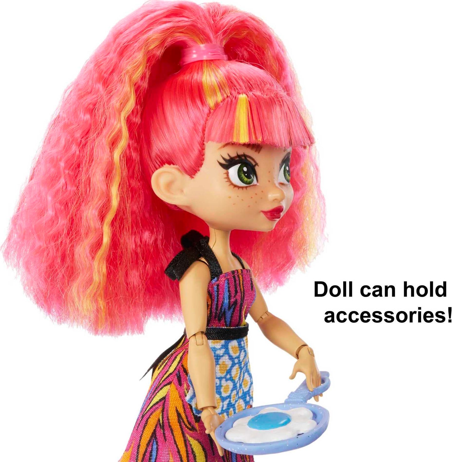 Mattel Cave Club Blazin' BBQ Adventure Playset with Emberly Doll (8 - 10-inch, Pink Hair), Dinosaur Pet and Storytelling Accessories with Cooking