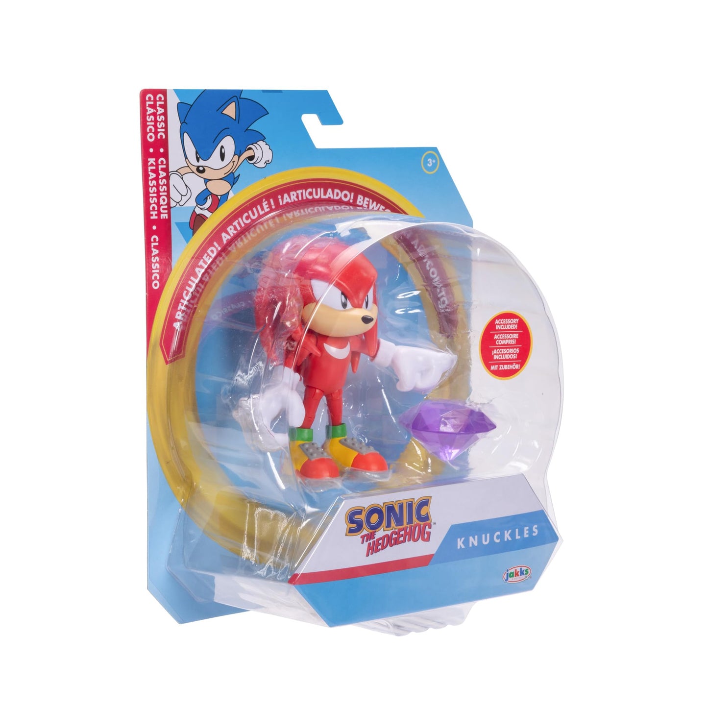 Sonic the Hedgehog 4-inch Knuckles Action Figure with Purple Chaos Emerald Accessory. Ages 3+ (Officially licensed by Sega)