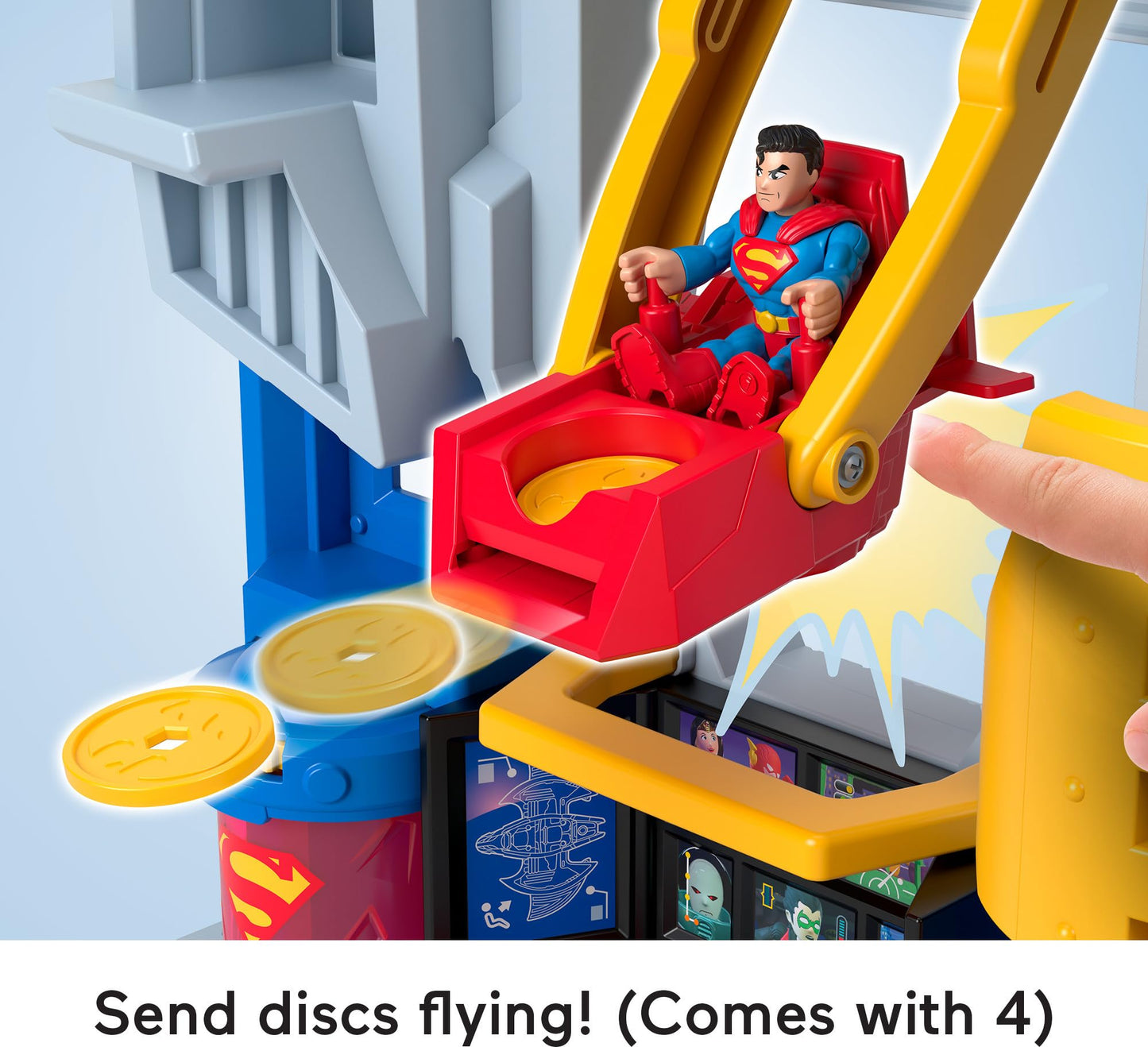 Fisher-Price Imaginext DC Super Friends, Batman Toy, Ultimate Headquarters Playset 2-Ft Tall, Lights Sounds & 10 Pieces for Kids Ages 3+ Years