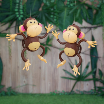 4E's Novelty Inflatable Monkeys - Pack of 4-27 Inch Large Monkeys Inflatables for Jungle Decor, Safari Birthday Decorations, Kids Animal Party